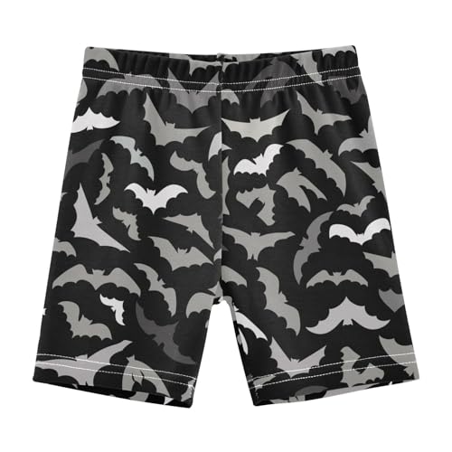 JHKKU Girls Halloween Bats Shorts Cotton Cartwheel Bike Kids Biker Under Dress Dance Short Girl Clothes 5T