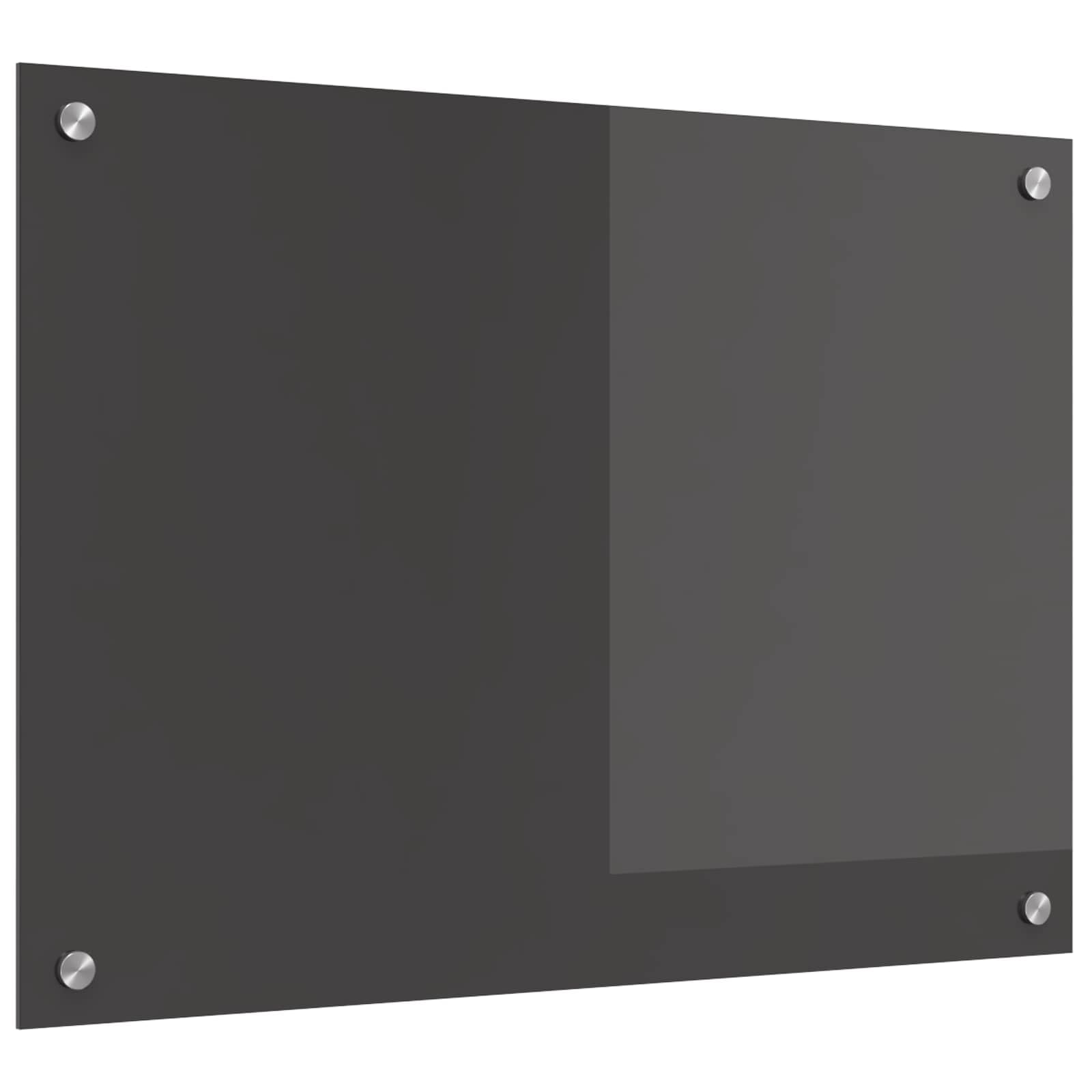 Crédence de Cuisine Gris foncé 70x50 cm Verre Trempé pour Mur