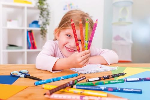 Pelikan Jumbo Buntstifte combino, dreieckig, dick, mit Tier-Motiven, 12 Stück