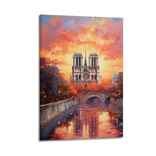 Impression sur toile Paris de qualité supérieure avec châssis en bois noble
