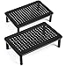 LOTEYIKE TV/Monitor Riser Desktop Stand, Flat Screen, Sturdy Metal Laptop Computer Shelf for Printer, iMac, 3 Height Adjustable PC with Mesh Platform , 2 Pack