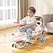 Baotree Kids Electric Ride On Car 12V - Electric Wiggle Car with Rechargeable Battery, LED Lights & Music,Anti-Rollover for Boys Girls Ages 3-8, Indoor/Outdoor Toy Vehicle up to 150 lbs (White)