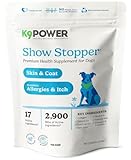 K9Power Show Stopper – Awarded #1 Dog Skin & Coat Product – Supports Allergy Relief, Itchy Skin, Shedding, Dull Coat – Salmon Oil, Collagen, Kelp, Zinc, Probiotics, Beet Juice, Vitamin C