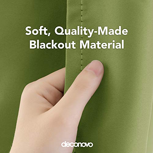 Image of Deconovo Blackout Light Blocking Divider Room Darkening Shades Thermal Insulated Patio Door Sliding Door Drape Nursery Curtains, 80x84, Grass Green (Blackout Curtains)