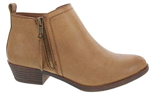 Rampage Women's Tarragon Ankle Bootie Brown Smooth 7.5