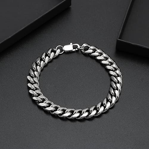 Joycuff Men's Bracelet For Boyfriend Husband, To My Men Gift, Stainless Steel Cuban Chain Bracelets For Men, Gifts For Hip Hop Lovers, Fashion Chain Bracelet 10Mm 7Inch Hip Hop Bracelet #TOP5