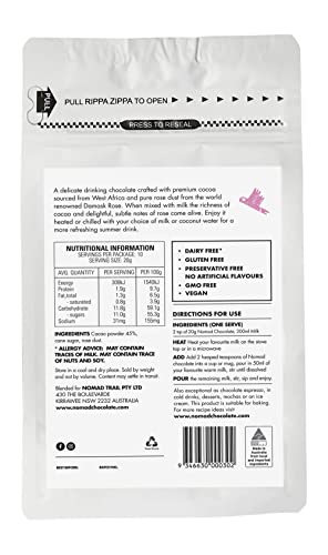 Nomad Hot Chocolate With Damask Rose, Plant-Based, Vegan, Gluten-Free, Gmo-Free, All Natural Ingredients, 7.05Oz #TOP3