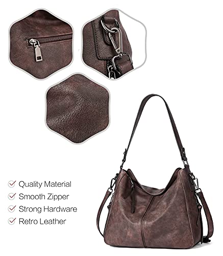 Bromen Hobo Bags For Women Vegan Leather Hobo Purse And Handbags Large Shoulder Bag Crossbody Purse Coffee #TOP7