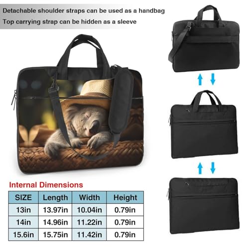 Sacoche ordinateur 14 pouces antichoc noir avec motif koala - 4
