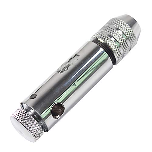 eoocvt Adjustable Silver T-Handle Ratchet Tap Holder Wrench with M3-M8 Metric Tread Tap Manual Tapping Accessories