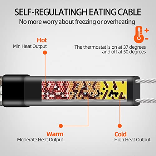 Topdure Tdsf 80-Feet Self Regulating Pre-Assembled Pipe Heating Cable 120V #TOP4