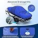 Fonzier Boat Cover 20-22ft, Heavy Duty 1400D Middle Reinforced Waterproof Polyester Canvas, Trailerable Boat Cover with Fast Drainage Kits Fit 20-22ft V-Hull/Tri-Hull/Runabout/Bass Boat, Blue