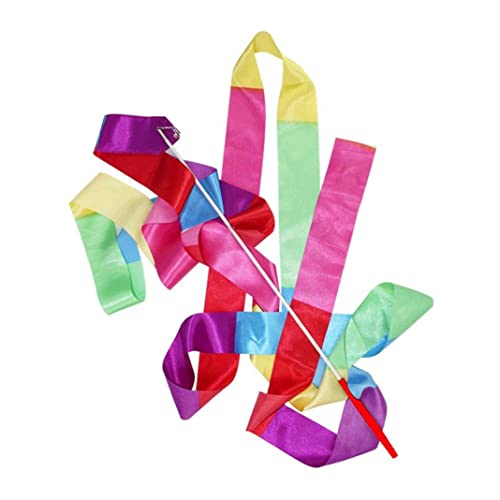 Gym Dance Ribbon Rhythmic Streamer 4M Art Gymnastic Ballet Twirling Rod Christmas for Sports Mixed Color,Gymnastics Accessory
