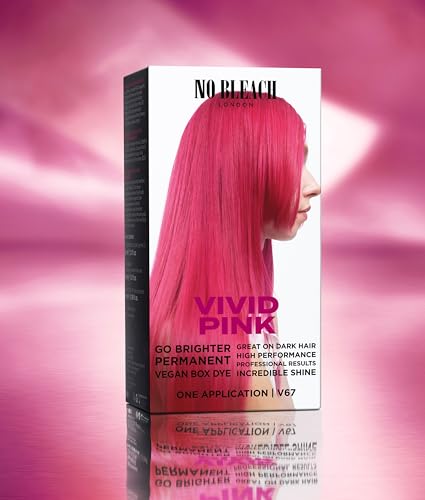 No Bleach London Permanent Hair Dye Long-Lasting and Multi-dimensional At-Home Hair Colour Fortified with Vegan Sea Silk and Cocamide for Incredible Shine Colour: Vivid Pink (Complete Kit)