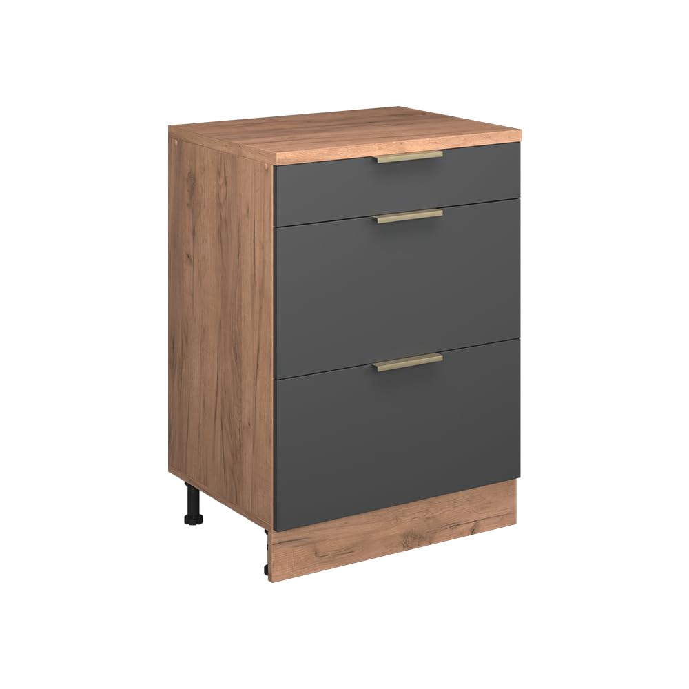 Vicco Extension chest of drawers Rion, Anthracite gold/Golden oak 60 x 46 cm