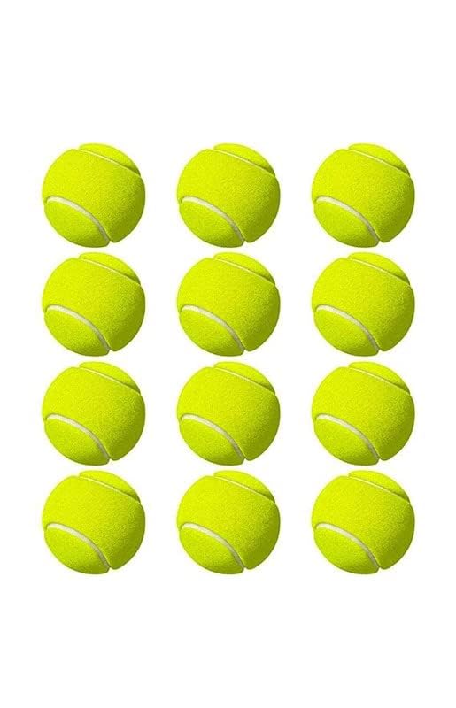 Image of Cricket Tennis Ball Pack of 12 (Green, Yellow)