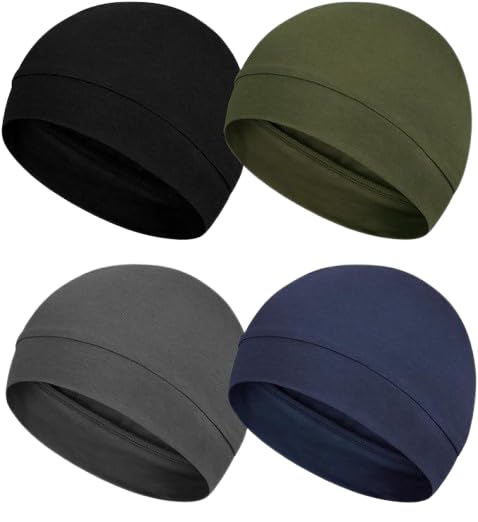 Helmet Liner Skull Caps Sweat Wicking Cap Running Hats Cycling Skull Caps for Men and Women Pack of 4-image-34