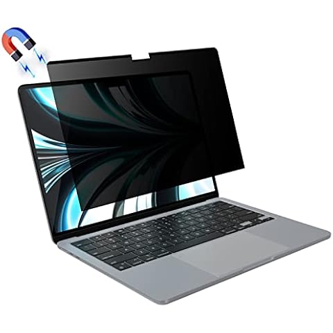 HaruYo Magnetic Privacy Filter Compatible with MacBook Air M2 2022 13.6 Inch Removable Anti Spy Glare Blue Light Mac Laptop Privacy Screen Protector for MacBook Air 13.6 Inch Cover