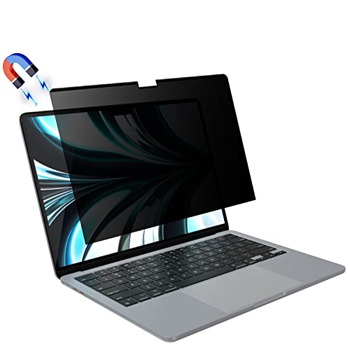 HaruYo Magnétique Filtre de Confidentialité Premium pour MacBook Air 13.6' M2 2022, Filtre Anti-Lumière Bleu Revêtement Anti-Reflet, MacBook Privacy Filter, Marche/Arrêt Facile