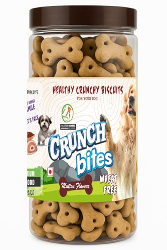 Image of Wheat-Free Mutton Flavour Dog Biscuits - Crunchy Bites Treats for Puppies, Adults & Senior Dogs - Healthy Crunchy Biscuits for All Breeds and Sizes (800g)