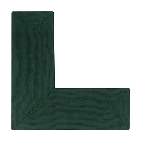Better Trends Alpine Braid Collection is Durable & Stain Resistant Reversible Indoor Area Utility Rug 100% Polypropylene in Vibrant Colors, 24" x 68" x 68" L-Shape, Hunter Solid Cover