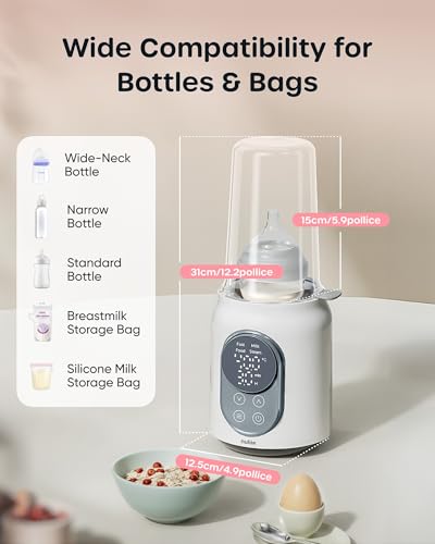 Nuliie Baby Bottle Warmer 10-in-1 with Digital LCD, Timer, Smart Temperature Control and Automatic Shut-Off, Food Warmer&Defrost BPA-Free Warmer for Breastmilk or Formula - Image 6
