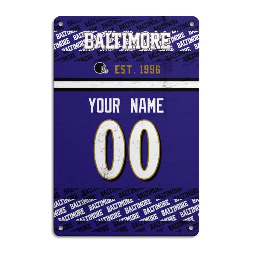 Image of Baltimore Metal Sign for Outside Custom Name and Number Gifts
