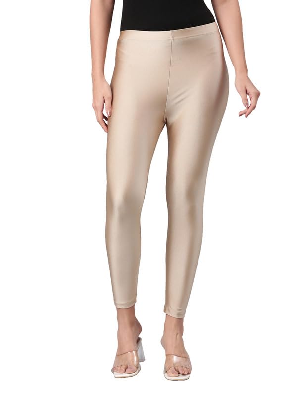Image of GO COLORS Soft Cotton Stretch Cropped Leggings for Women | Breathable, Mid Rise