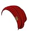 Unisex Trendy Warm Chunky Soft Stretch Cable Knit Slouchy Beanie Skully NYfashion101, HAT20A- Red