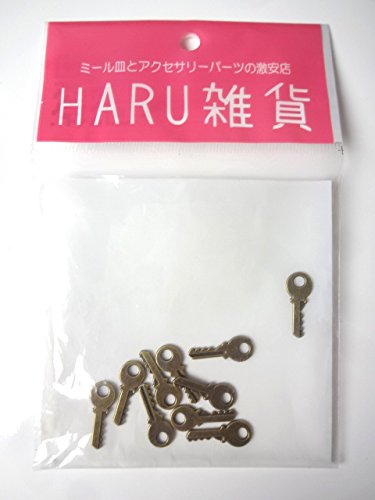 Amazon | [HARU雑貨] 金古美 チャーム 10個セット 鍵 キー 丸
