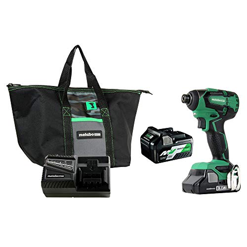 Metabo HPT WH18DBFL2T 18V Cordless Impact Driver | Includes 2 Batteries (1) 36V/18V Multivolt 5.0Ah & (1) 18V Compact 3.0Ah Battery | 1,522 in-lbs of Torque | Up to 3,100 Rpm 3,400 BPM | Brushless