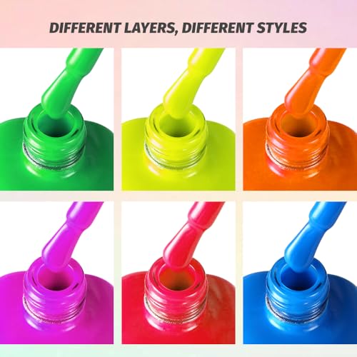 Set de Esmaltes de Gel Neon TPO Free 6 Colores 15ML miniatura 3