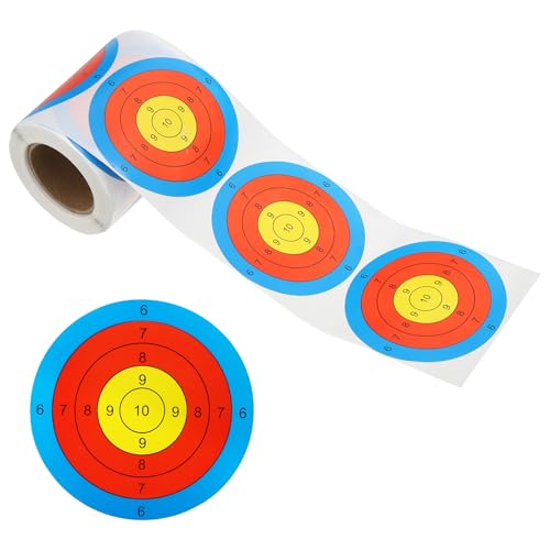 PATIKIL 3' Círculo Salpicaduras Pegatinas de Objetivos, 1 Rollo de Objetivos de Papel Reactivo Adhesivos para Práctica en Campo de Tiro, Estilo Azul/Rojo/Amarillo 10