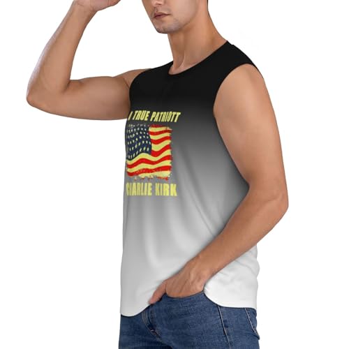 A True Patriott Charlie Kirk Rest in Peace 1993 2025 Men’s Sleeveless Tank Top Gym Workout Muscle Shirt,3