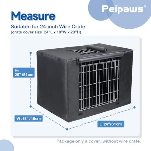24 inches Dog Crate Cover – Durable Waterproof 600D Oxford Fabric Pet Dog Kennel Cover with Water Bottle Nozzle Design. (Black) 24 inches Dog Crate Cover – Durable Waterproof 600D Oxford Fabric Pet Dog Kennel Cover with Water Bottle Nozzle Design. (Black)
