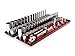TEKTON 3/8 Inch Drive 12-Point Socket and Ratchet Set with Rails, 74-Piece (1/4-1 in., 6-24 mm) | SKT13302