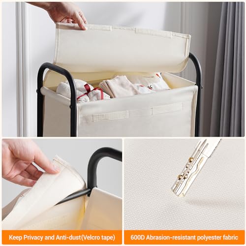 Elyken Slim Laundry Hamper Creamy thumbnail 5