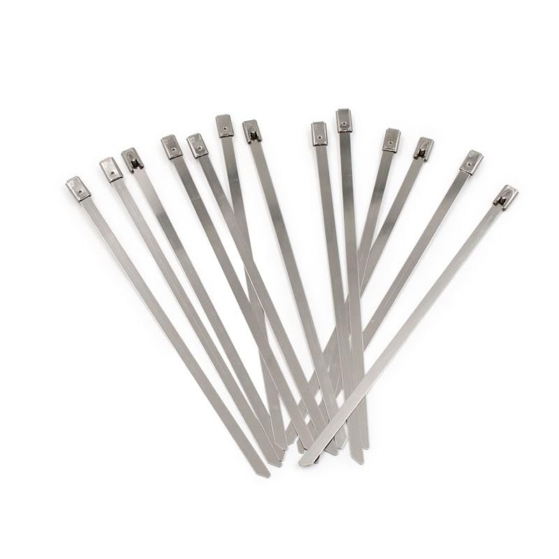 Kabelbinder, 10 Stück, Kabelbinder aus Edelstahl, Kabelmanagement-Umwicklung, Abgaswärmebänder, Induktionsrohrverschluss, Klettkabelbinder (Farbe: 250 mm) (250 mm) (350 mm)