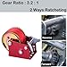 Hand Winch 600 lbs Capacity Portable Metal Towing Hand Crank with Brake 20 feet Nylon Straps and Handle Hook 2 Gear Adjustable for Boat Trailer Truck ATV Lift