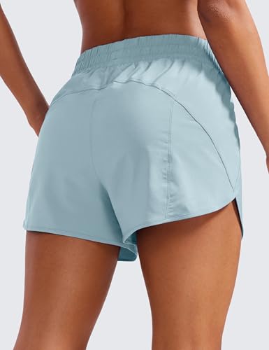 Image of CRZ YOGA Dolphin Athletic Shorts 3 inch | High Waisted, Mesh Liner, Quick Dry, Lightweight, A Zip Pocket, for Women