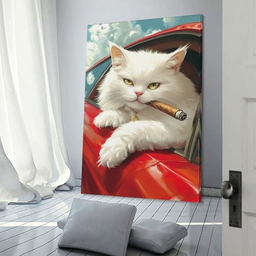 Tableau chat persan décoration murale chambre cocon