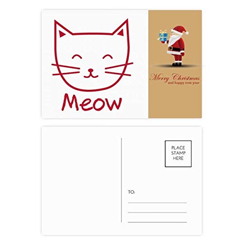 Cartes postales chat Meow écrivant vos vœux de Noël pour la protection des animaux