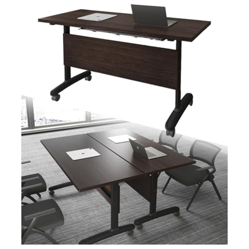 SPXMQSS Mesa Plegable Escritorio, Mesa de Reuniones Grande Plegable Oficina Escritorio Oficina con Ruedas Portátil Seminario Formación Mesas De Negocios para Oficina 4pcs 120x60x75cm