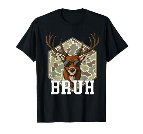 Bruh Deer Hunting Camo Hat Youth Kids T-Shirt