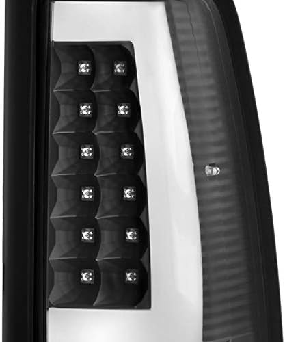 AKKON - For Black 99-02 Silerado Pickup LED Tube Tail Lights Brake Lamp Replacement Driver And Passenger Side