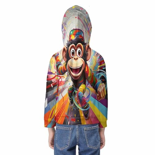 Pull à capuche ado Le Singe ample et chaud contre le froid hivernal