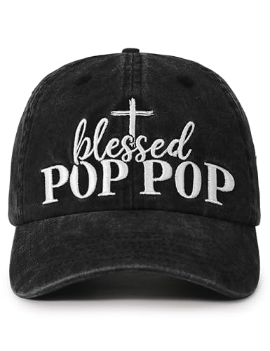 Image of InnoBeta Blessed Pop Pop Gifts Hat for Grandpa, Poppop Gifts for Fathers Day, Christmas, Birthday, Adjustable Embroidered Baseball Cap