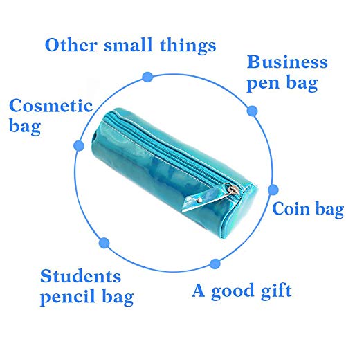 Image of Aisa Pencil Case Holographic Zipper Pen Bags Cosmetics Bags Color Blue