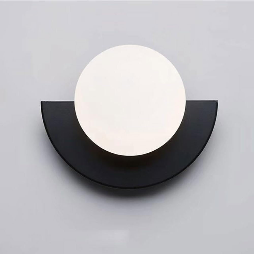 RXPVUXE Globe Wall Sconce Kids Room Decorative Wall Lamp Modern Half Round Wall Light Fixture with Milk White PVC Shade, G9 Boys Girls Bedroom Nursery Living Room Bathroom Hallway Sconces