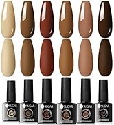 UR SUGAR Autumn Winter Gel Nail Polish Set, 6 Colours Brown Gel Polish Set Nude Caramel Coffee Bu...